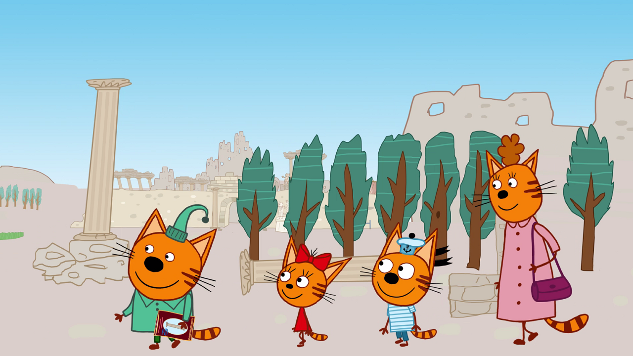 Персонажи мультфильма три кота. Три кота фон. Включи 3 кота идут
